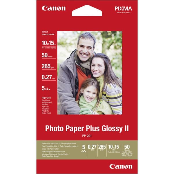 Canon Photo Paper Plus PP-201 2311B003 Fotopapper 10 x 15 cm 265 G/m² 50 ark Glansigt