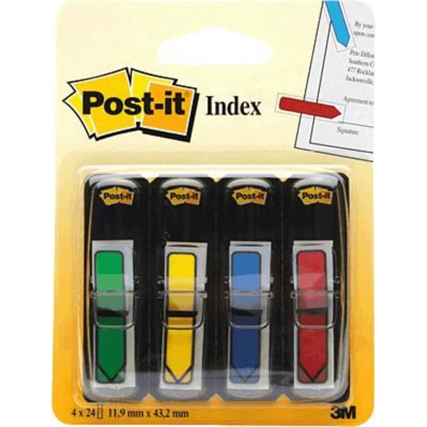 Post-it Häftmarker 7000144924 Röd, Gul, Grön, Blå