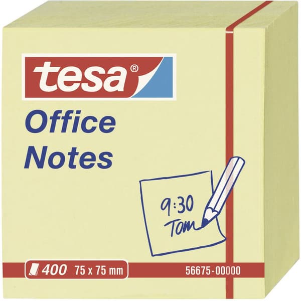 Tesa® självhäftande anteckningslappar Office Notes 56675-00000 75 x 75 mm gul 400 ark