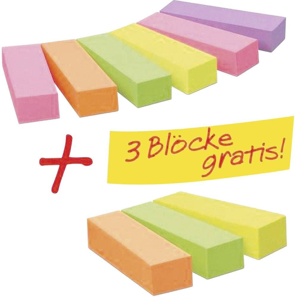 Post-it® klisterremsor Page Marker kampanj 670-6+3, 6 block / förpackning + 3 block gratis