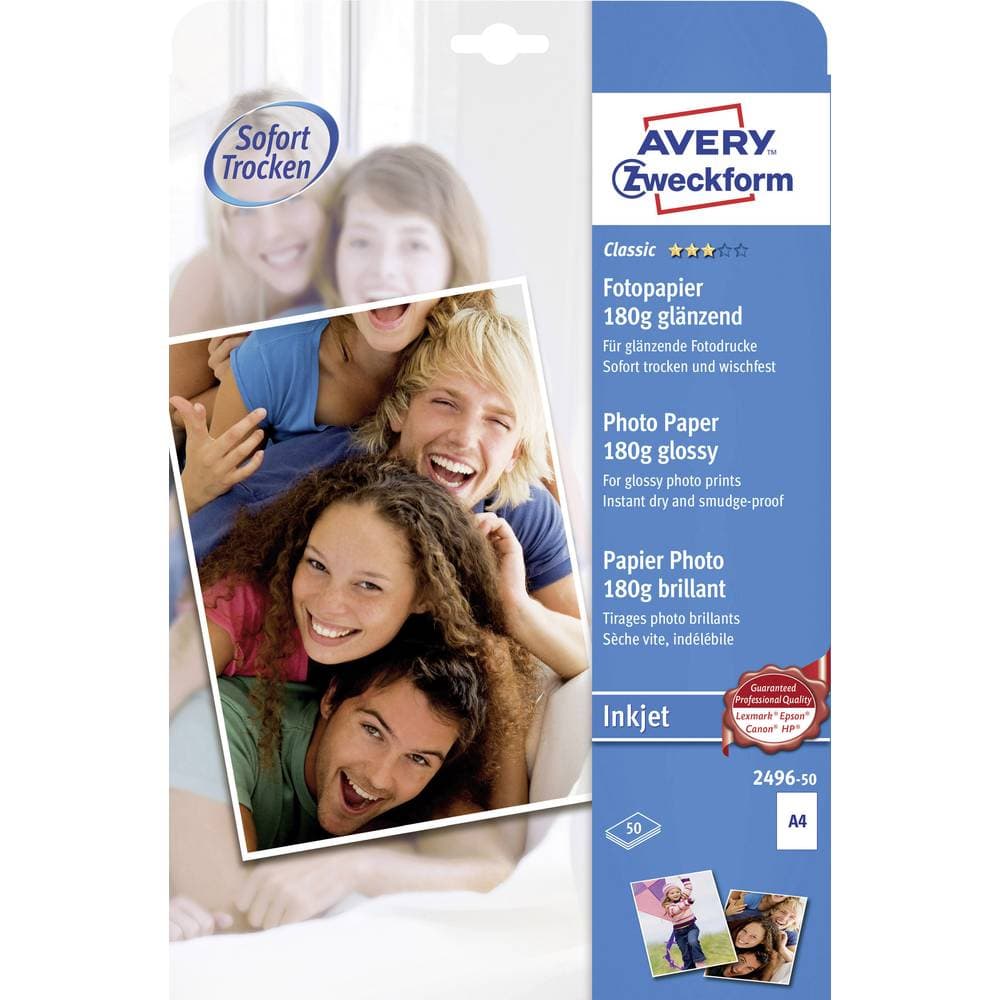 Avery-Zweckform Classic Photo Paper Inkjet 2496-50 Fotopapper DIN A4 50 ark Glansigt