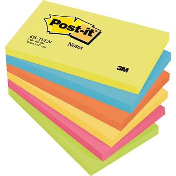 Post-it anteckningslappar Rainbow-Packs / 655TFEN 127 x 76 mm 6