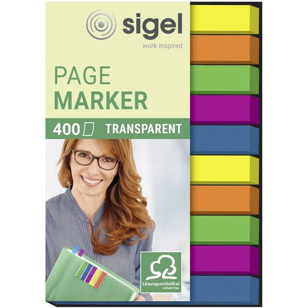 Sigel Häftmarker HN617 Grön, Blå, Violett, Gul, Orange