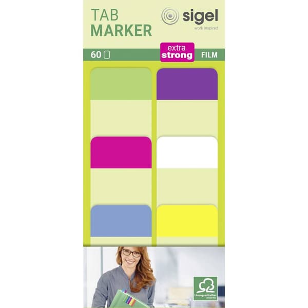 Sigel Häftmarker HN203 Grön, Gul, Rosa, Blå, Violett, Vit