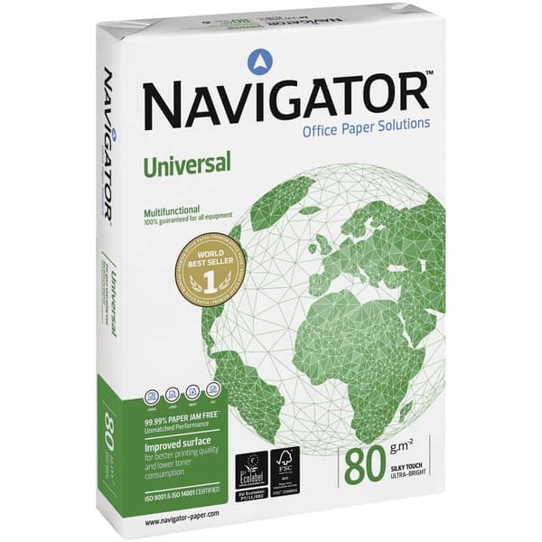Navigator 82470A80S Universal utskriftspapper kopieringspapper DIN A4 80 G/m² 2500 ark Vit