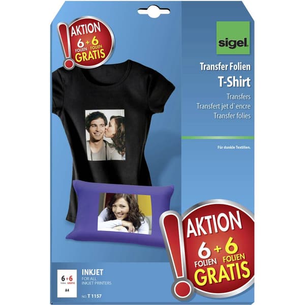 Sigel T1157 T1157 T-shirt transferfolie 250 G/m² 12 ark