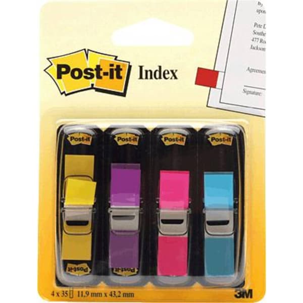 Post-it Index Mini/683-4AB 12,7 x43,7 mm citron/lila/rosa/turkos inneh.4