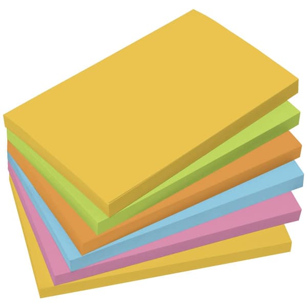 Sigel Notislapp, häftande BA127 125 mm x 75 mm Blå, Gul, Grön, Orange, Rosa 600 ark