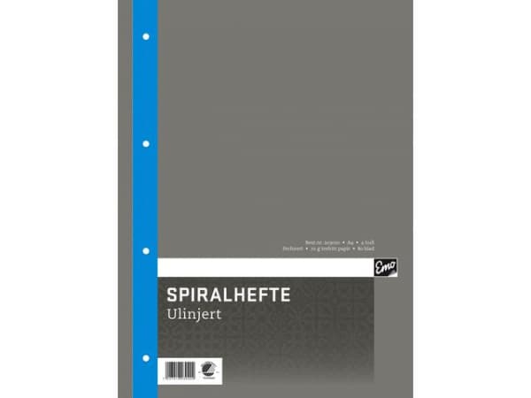 Spiralhefte Emo A4 70G 80 Blad Ulinjert