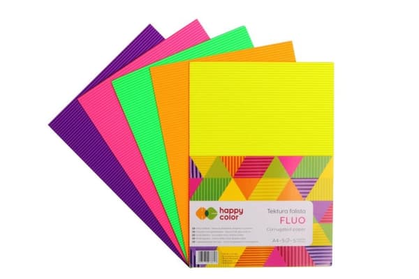 Fluo aaltopahvi A4 5 väriä Happy Color