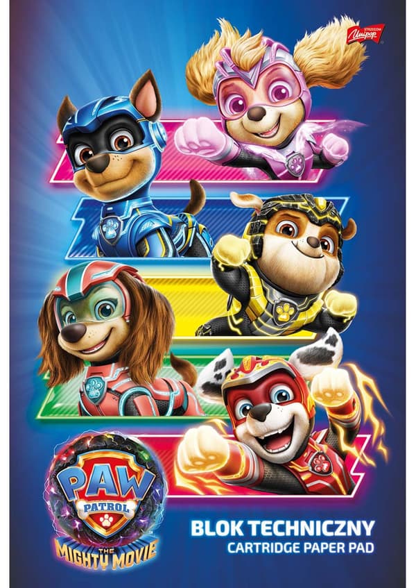 Tekninen tyyny valkoinen A4 10 arkkia Paw Patrol Majewski