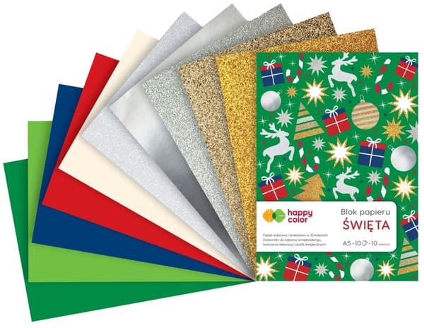 XMas Effect Block 10 ark A5 Happy Color