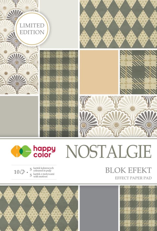 Block Nostalgie Effect 10 ark 19x29cm Happy Color