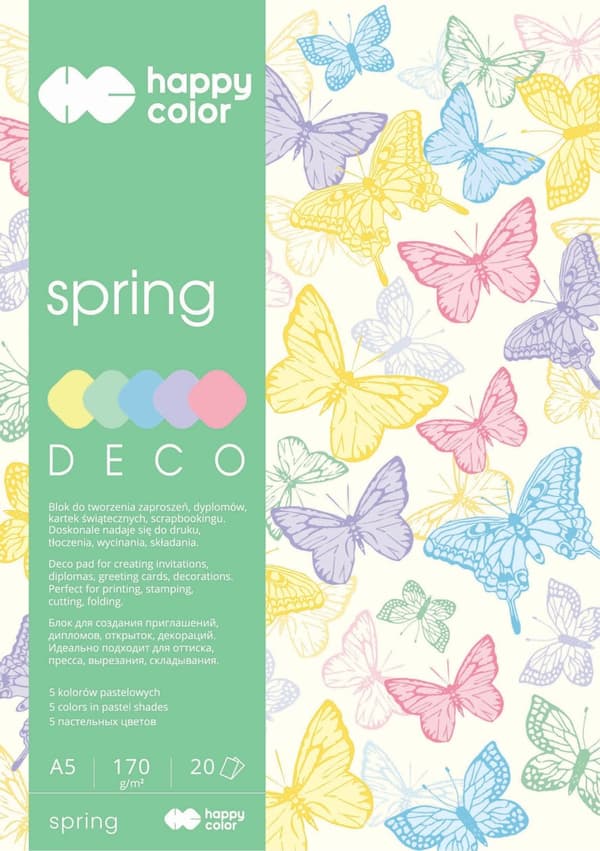 DECO Spring Color Block A5 20 Ark Happy Color
