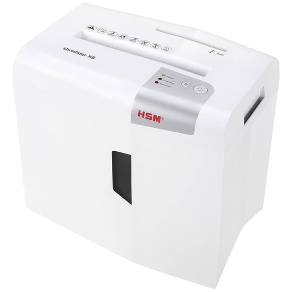 HSM shredstar X8 Dokumentförstörare 8 ark Partikelsnitt 4.5 x 30 mm P-4 18 l Strimlar också Gem, CD-skivor, DVD-skivor,