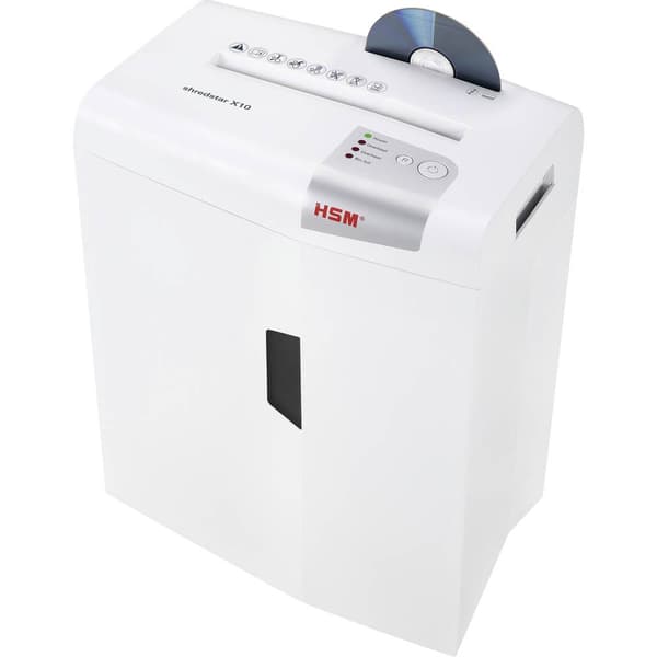 HSM shredstar X10 Dokumentförstörare 10 ark Partikelsnitt 4.5 x 30 mm P-4 20 l Strimlar också CD-skivor, DVD-skivor, Hä