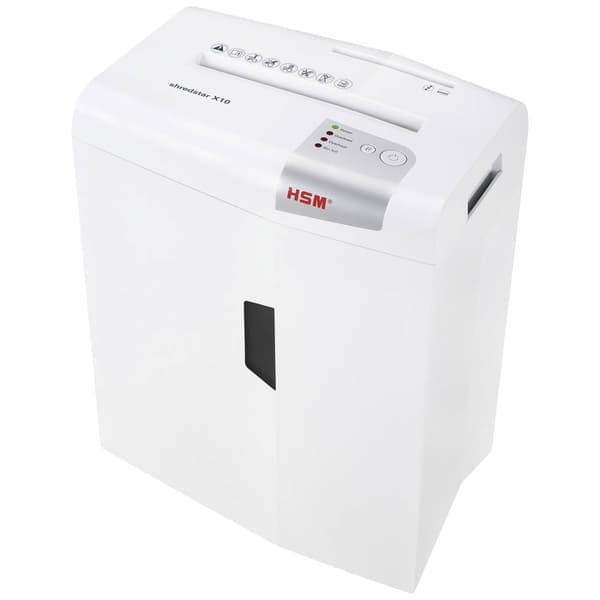 HSM shredstar X10 Dokumentförstörare 10 ark Partikelsnitt 4.5 x 30 mm P-4 20 l Strimlar också CD-skivor, DVD-skivor, Hä