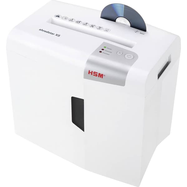 HSM shredstar X5 Dokumentförstörare 5 ark Partikelsnitt 4.5 x 30 mm P-4 18 l Strimlar också CD-skivor, DVD-skivor, Kred