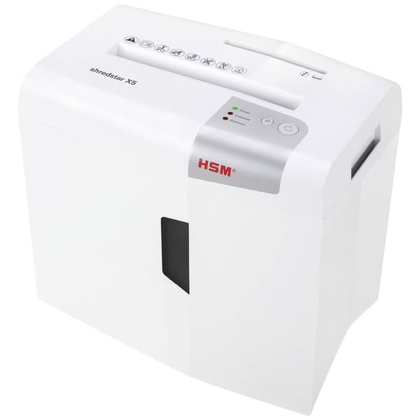 HSM shredstar X5 Dokumentförstörare 5 ark Partikelsnitt 4.5 x 30 mm P-4 18 l Strimlar också CD-skivor, DVD-skivor, Kred