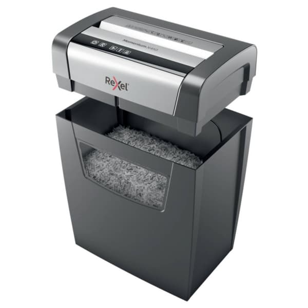 Rexel Momentum X410 Dokumentförstörare 10 ark Partikelsnitt 4 x 28 mm P-4 23 l Strimlar också Gem, Häftklamrar