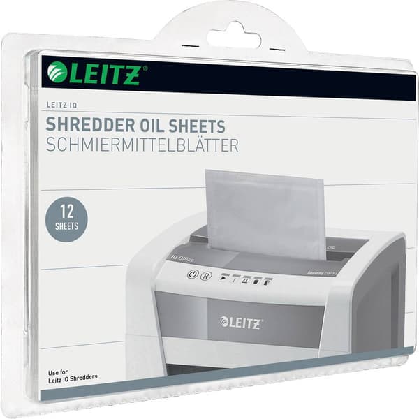 Leitz IQ Oil Sheets Oljeblad för dokumentförstörare 12 ark