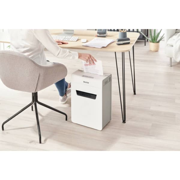 Leitz IQ 10X Protect Premium P4 Dokumentförstörare 10 ark Partikelsnitt 4 x 40 mm P-4 18 l Strimlar också Häftklamrar,