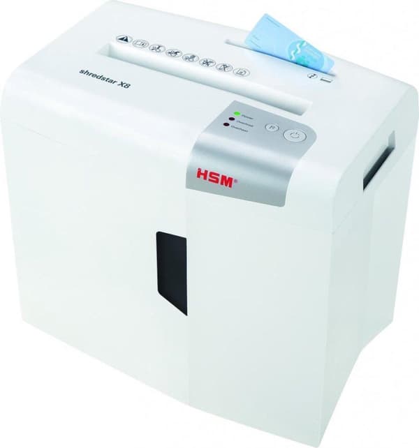 HSM shredstar X8 -asiakirjasilppuri, 4,5 x 30 mm + erillinen CD-leikkuri