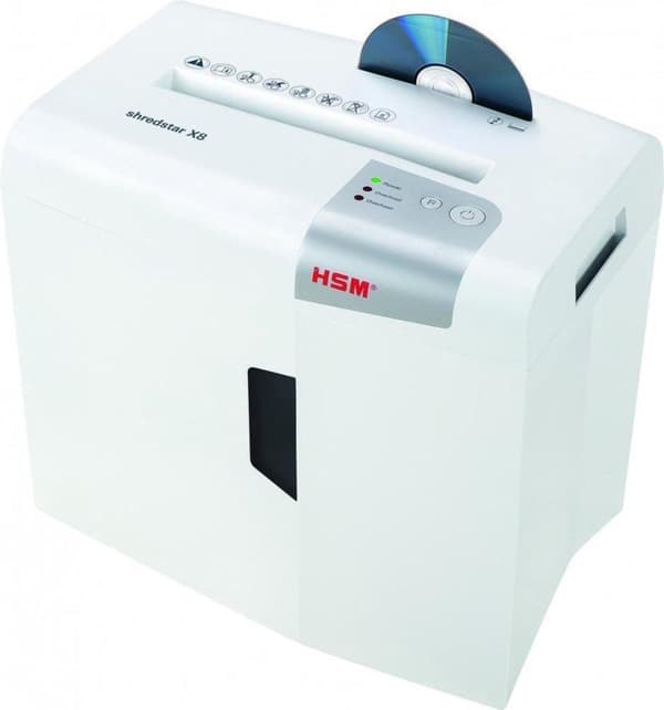 HSM shredstar X8 -asiakirjasilppuri, 4,5 x 30 mm + erillinen CD-leikkuri
