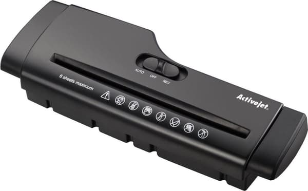 Activejet-silppuri ASH-1602M. Asiakirjansilppuri, valkoinen.
