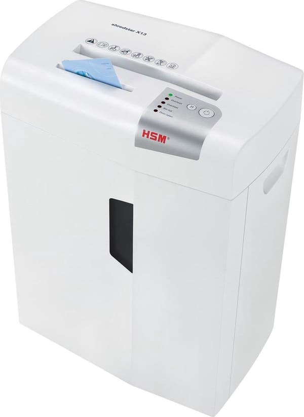 HSM shredstar X13 dokumentförstörare, 4 x 37 mm + separat CD-skärmekanism