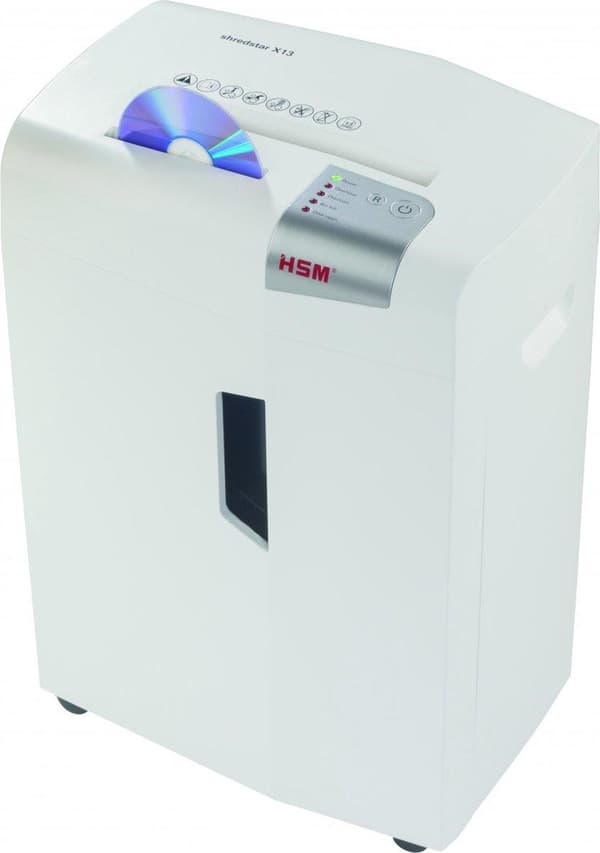 HSM shredstar X13 dokumentförstörare, 4 x 37 mm + separat CD-skärmekanism