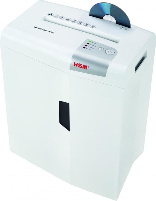 HSM shredstar X10 -asiakirjasilppuri, 4,5 x 30 mm + erillinen CD-leikkuri