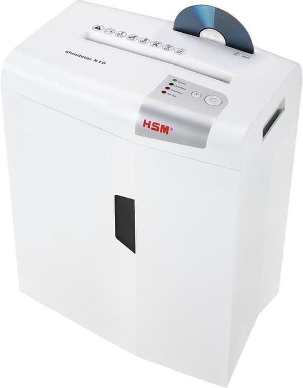 HSM shredstar X10 -asiakirjasilppuri, 4,5 x 30 mm + erillinen CD-leikkuri