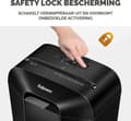 Miniatyrbillede 5 af 7: Fellowes Powershred LX41 papirmakulator Partikelskåret makulering Sort