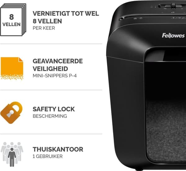 Fellowes Powershred LX41 papirmakulator Partikelskåret makulering Sort