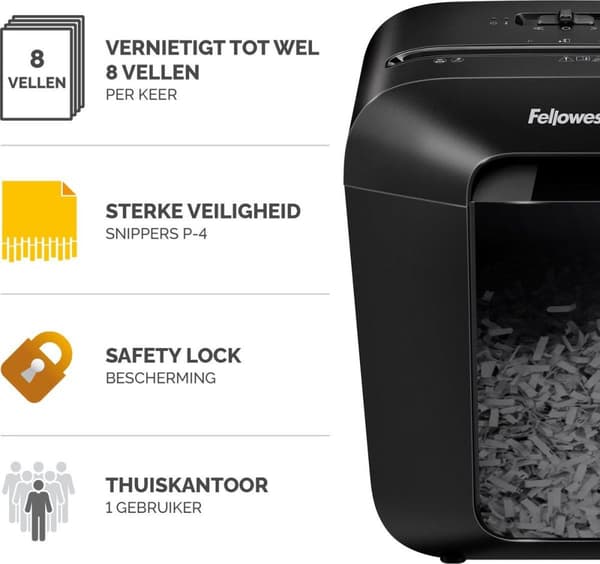 Fellowes Powershred LX45 paperisilppuri Ristisilppuri Musta