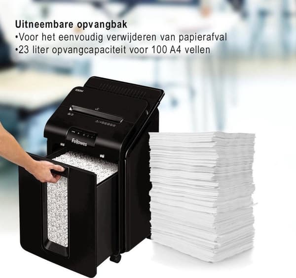 Fellowes AutoMax 100M paperisilppuri, silppuri, 22 cm, musta