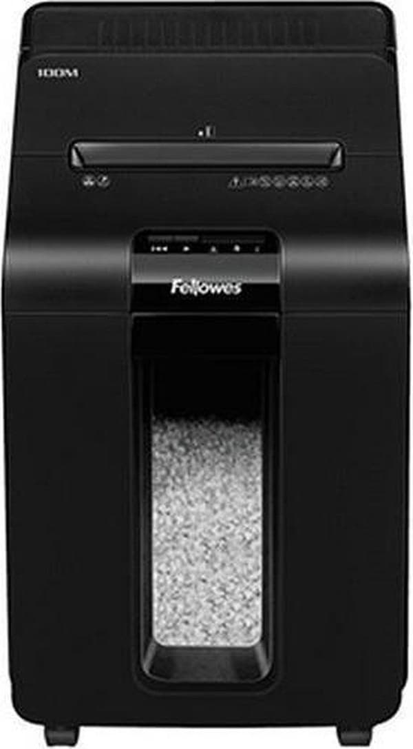 Fellowes AutoMax 100M pappersförstörare Partikelklippt fragmentering 22 cm Svart