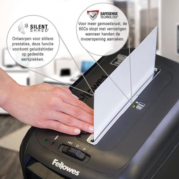 Fellowes 60Cs paperisilppuri Ristisilppuri 72 dB 23 cm Musta