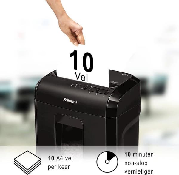 Fellowes Powershred 10M paperisilppuri, mikrosilppuri, musta