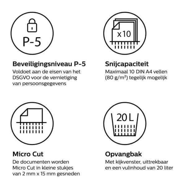 HP ONESHRED 10MC -silppuri, mikroleikkaus, P-5, 10 korttia, 20l, vaaleanharmaa