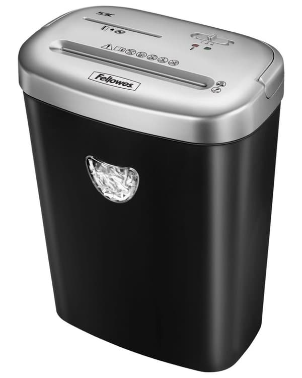 FELLOWES skartovač 53 C/ křížový řez 4x35 mm/ objem koše 23 l/ stupeň utajení P-4 (důvěrné)/ černý