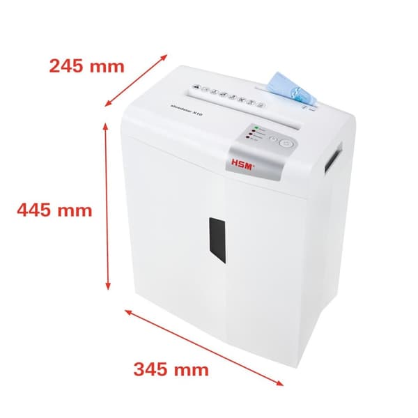 HSM shredstar S10 dokumentförstörare, 6 mm + separat CD-klippmekanism