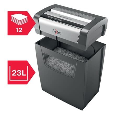 Rexel Momentum X312 paperisilppuri Hiukkassilppuri Musta, harmaa