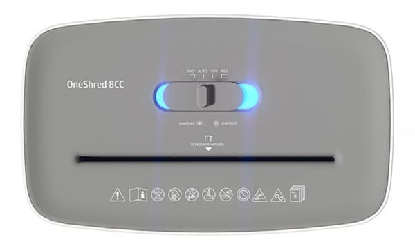 HP ONESHRED 8CC 15L pappersförstörare Mikroskuren fragmentering