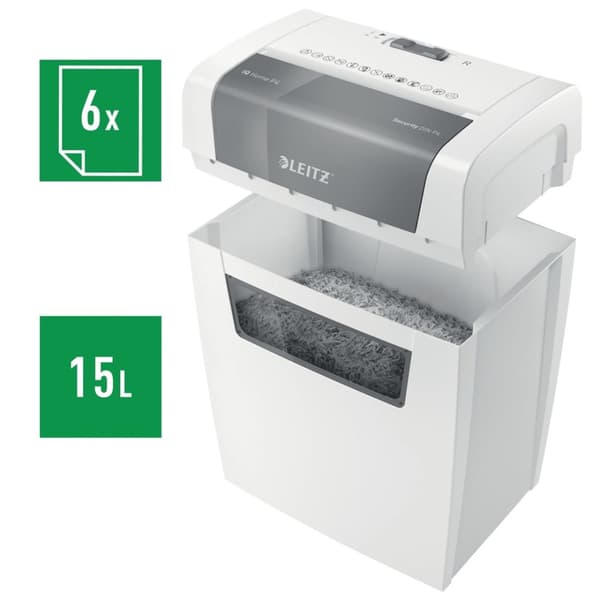 Leitz IQ Home Shredder, P4, 6 arkkia, 15 l roskakori
