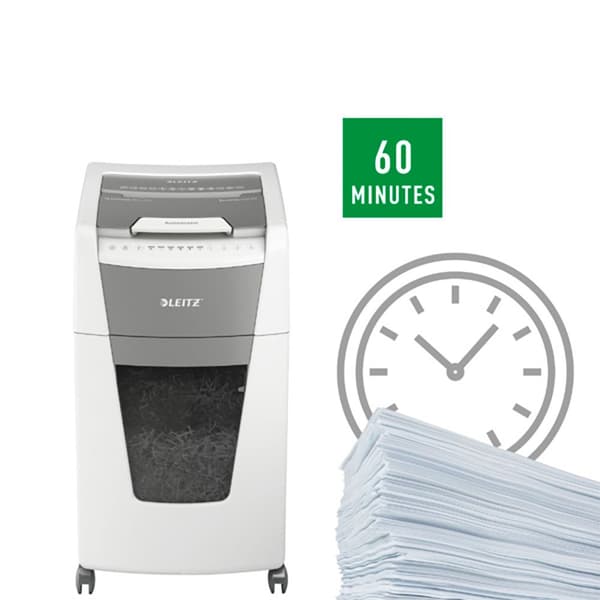 Leitz Silppuri Iq Auto+ Office 300 P5 Hopeinen