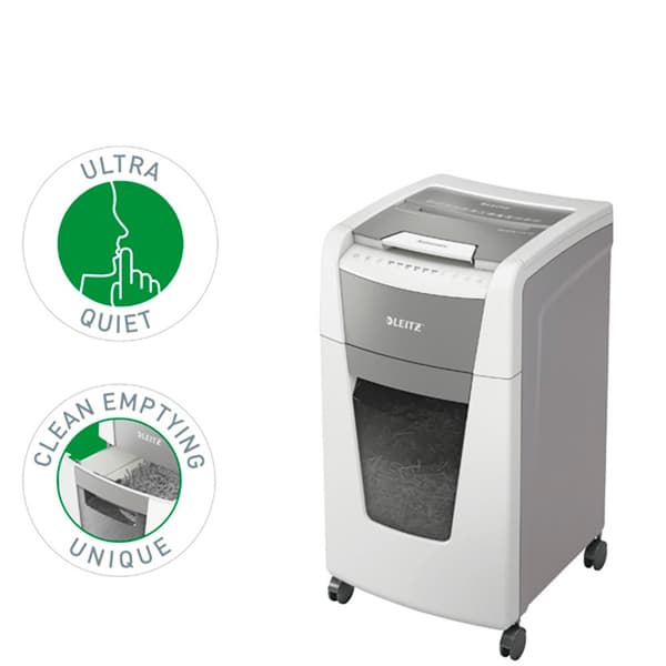Leitz Silppuri Iq Auto+ Office 300 P5 Hopeinen