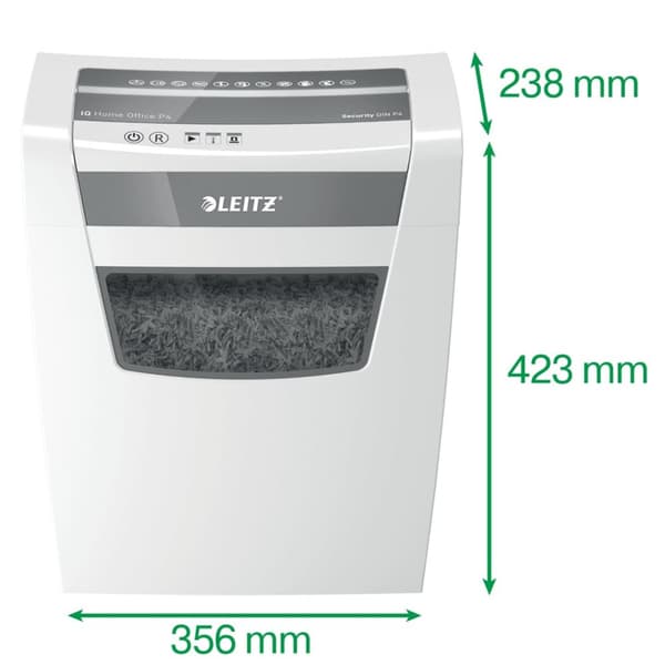 Leitz IQ Home Office P-4 paperisilppuri Hiukkassilppuri 22 cm Valkoinen