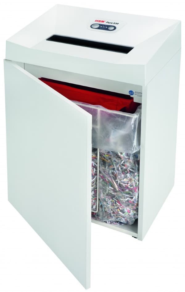 HSM Pure 530 paper shredder Particle-cut shredding 55 dB 30 cm White
